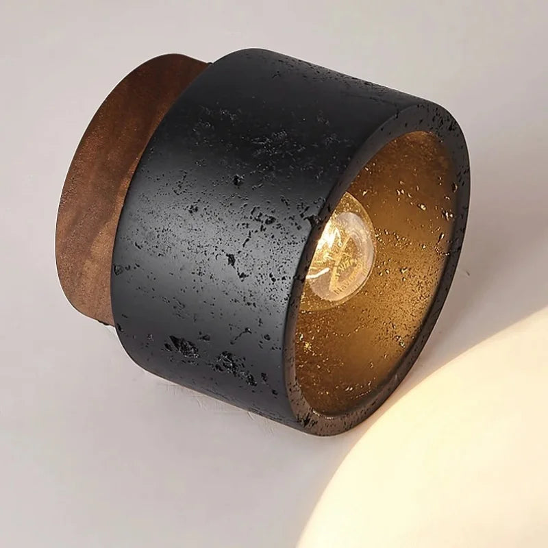 Plafonnier LED Travertin Noir Moderne