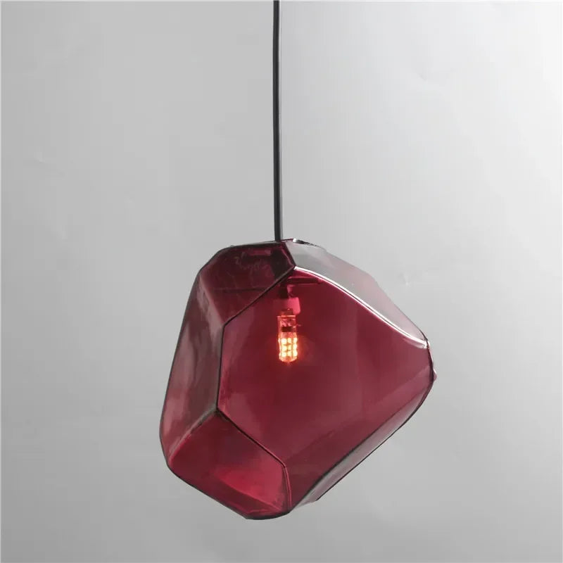 Suspension Verre Pierre Moderne Colorée
