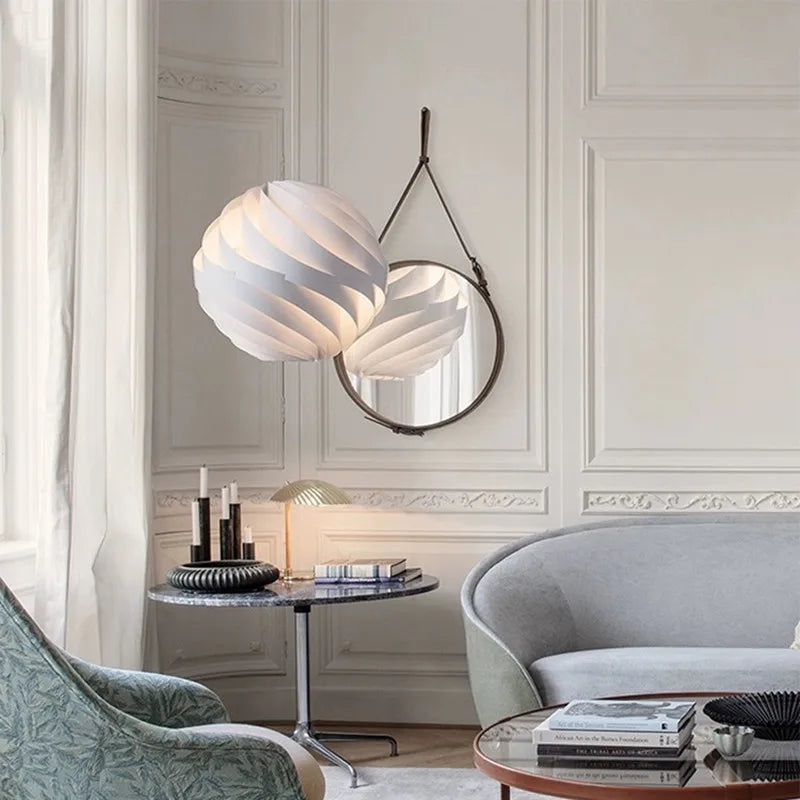 Suspension Tourbillon Blanc Minimaliste