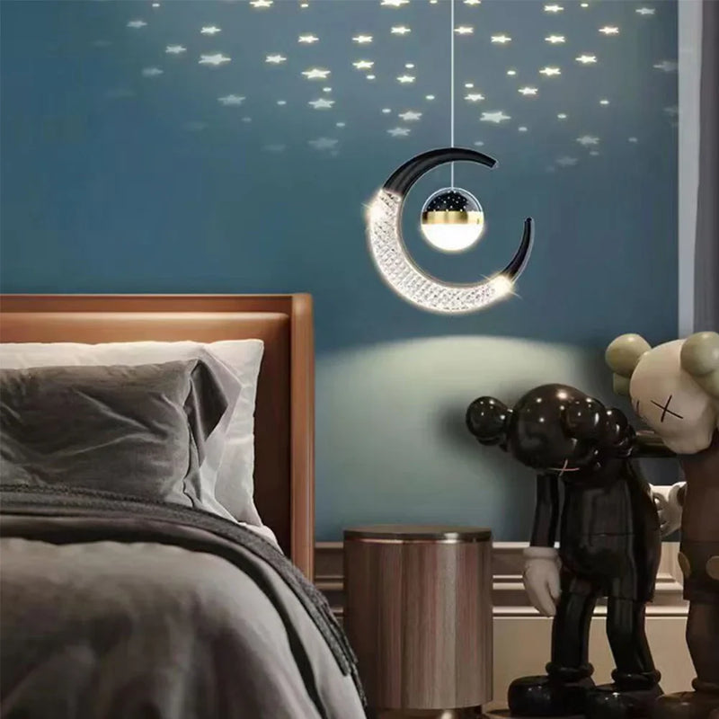 Suspension LED Lune et Étoile Féérique