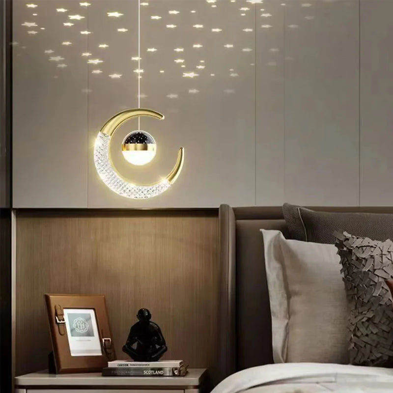 Suspension LED Lune et Étoile Féérique