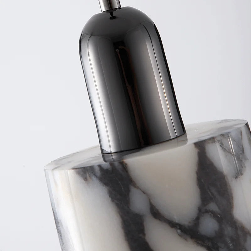 Suspension Circulaire Marbre Noir Moderne