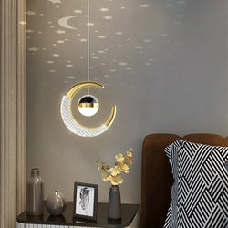 Suspension LED Lune et Étoile Féérique