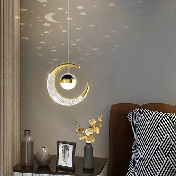 Suspension LED Lune et Étoile Féérique