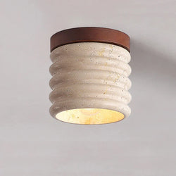 Plafonnier Cylindre Travertin Naturel