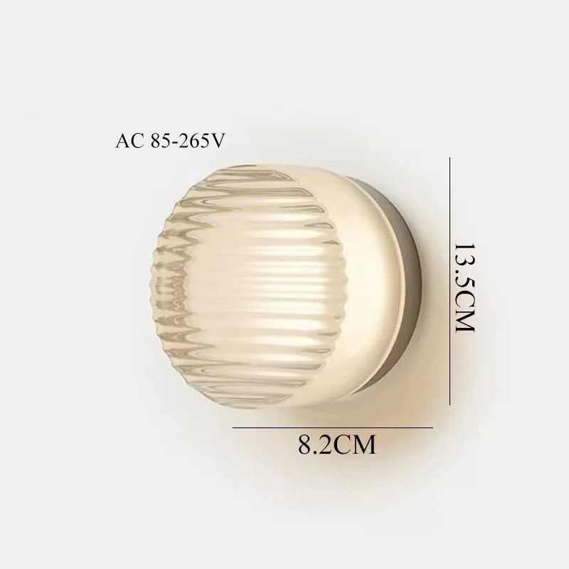 Round vintage wall lamp made of acrylic for warm mood lighting