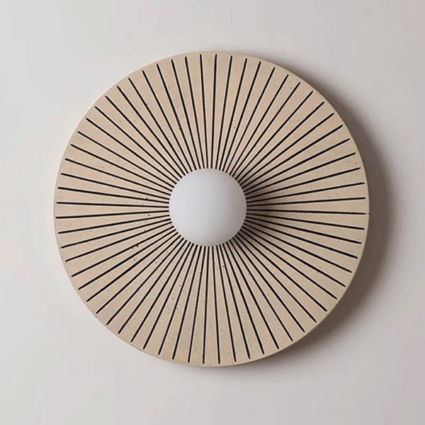 Applique Murale Circulaire Bois Massif Rétro