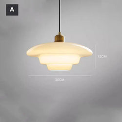 Suspension Nordique Verre Crème Élégante