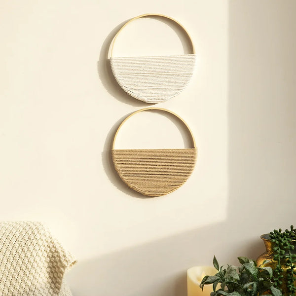 Lot 2 Plaques Murales Macramé Bohème