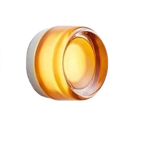 Round acrylic wall lamp with warm vintage glass light