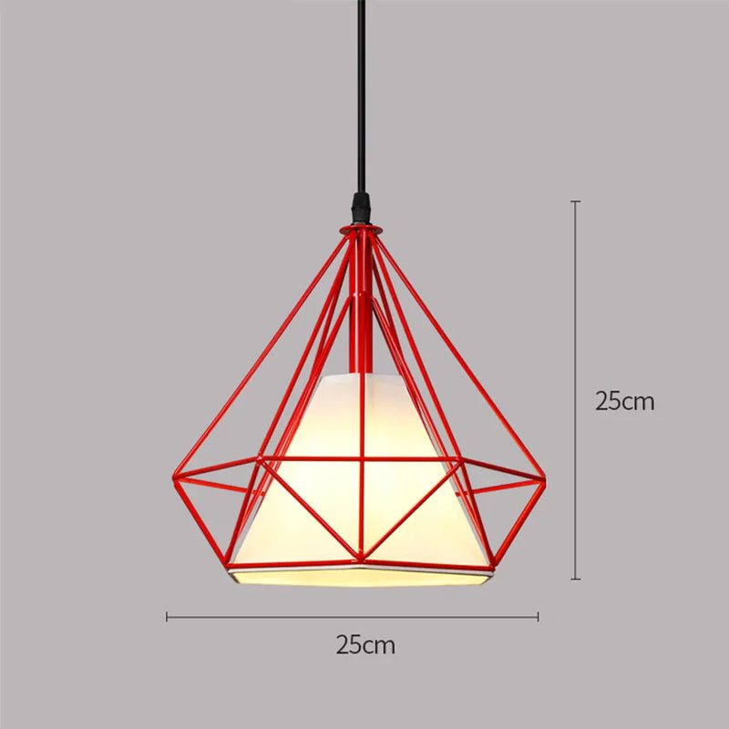 Suspension Industrielle Cage LED Colorée