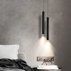Suspension Tube Nordique Noir LED