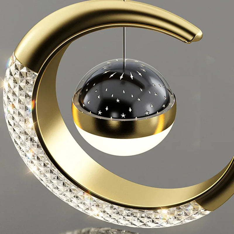 Suspension LED Lune et Étoile Féérique