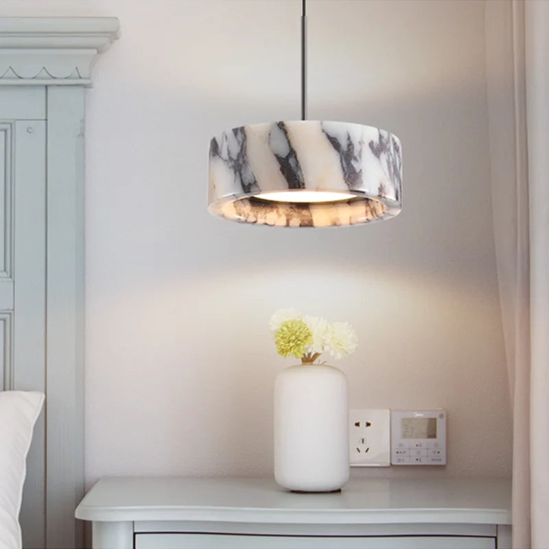 Suspension Circulaire Marbre Naturel LED