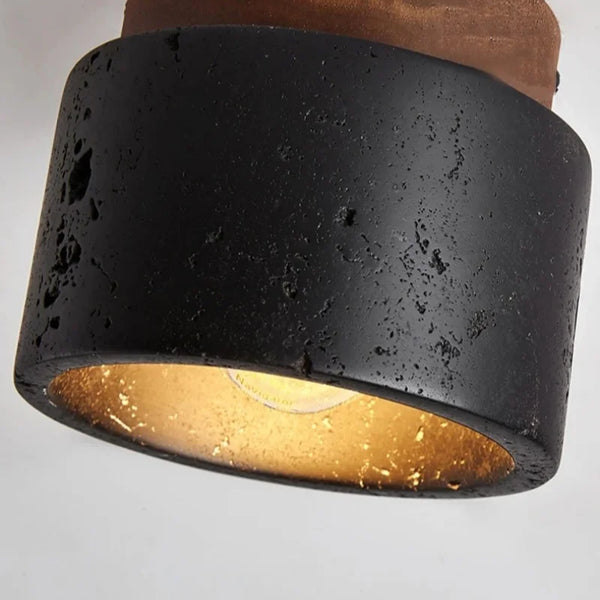 Plafonnier LED Travertin Noir Moderne