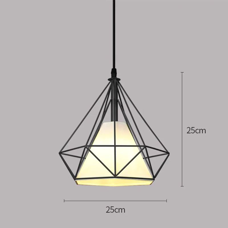 Suspension Industrielle Cage LED Colorée