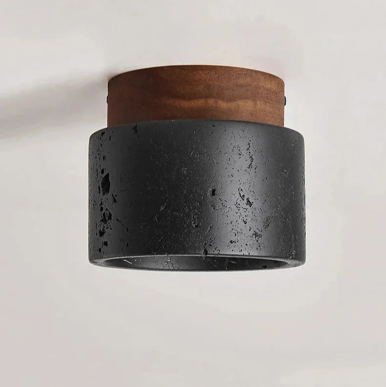 Plafonnier LED Travertin Noir Moderne
