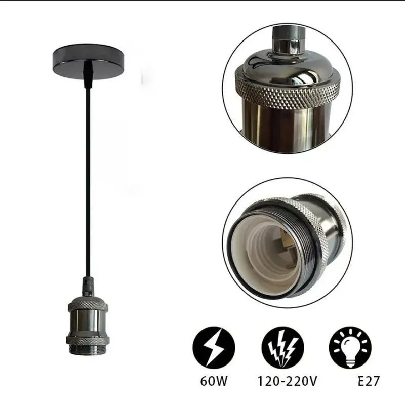 Lampe Suspendue en Fer Nordique Noir