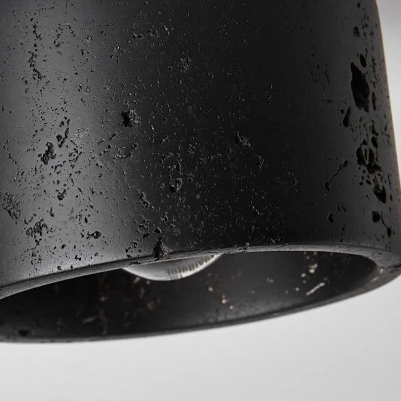 Plafonnier LED Travertin Noir Moderne