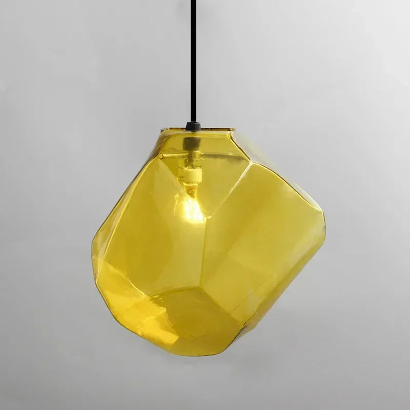 Suspension Verre Pierre Moderne Colorée