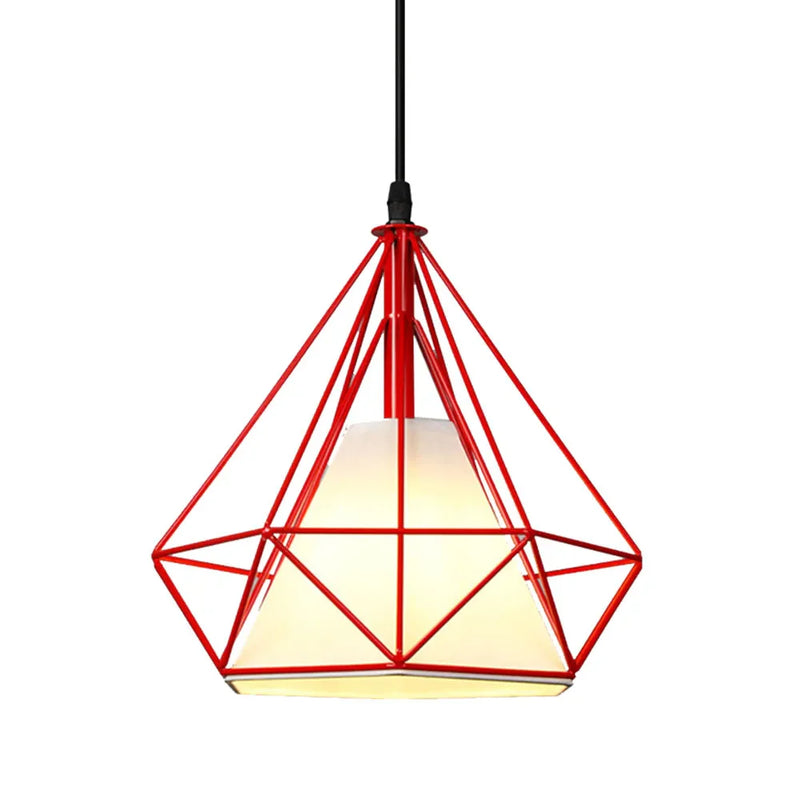 Suspension Industrielle Cage LED Colorée