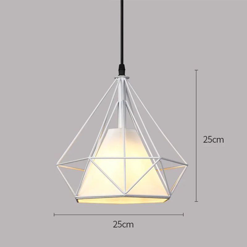 Suspension Industrielle Cage LED Colorée
