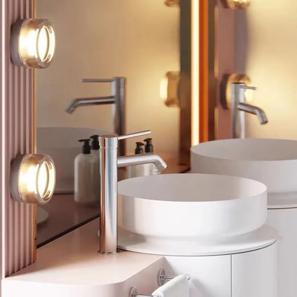 Runde Acryl-Wandleuchte mit rauchigem Vintage-Schimmer