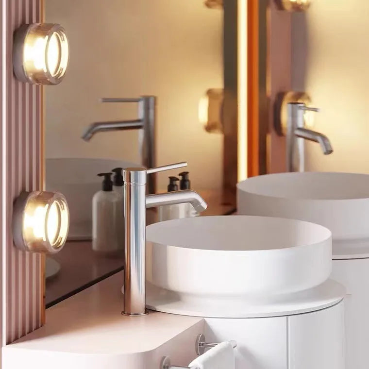 Round acrylic wall lamp with a smoky vintage shimmer