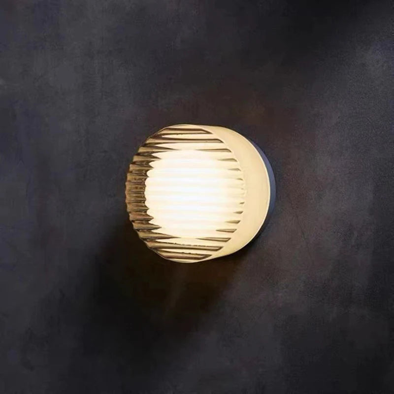 Round vintage wall lamp made of acrylic for warm mood lighting