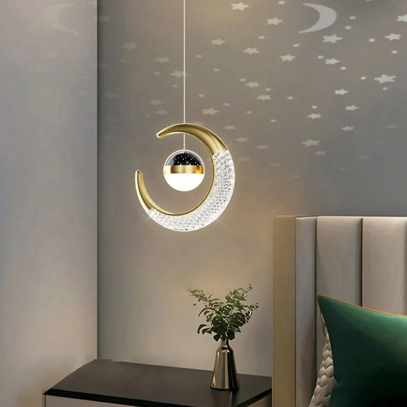 Suspension LED Lune et Étoile Féérique