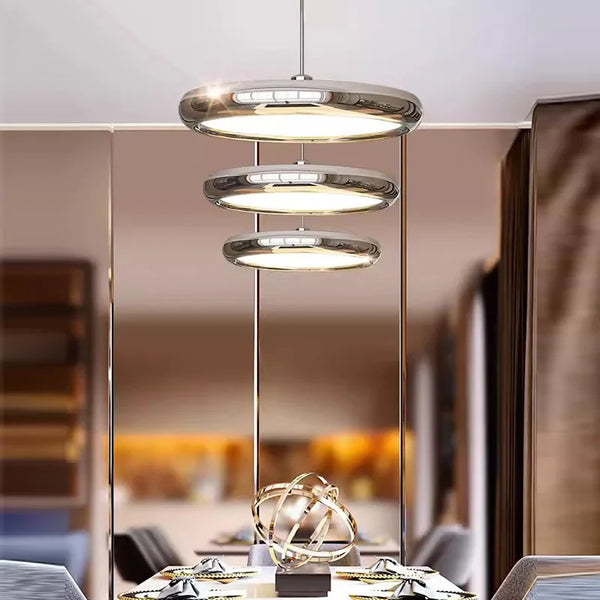 Suspension Chrome Plate Moderne LED