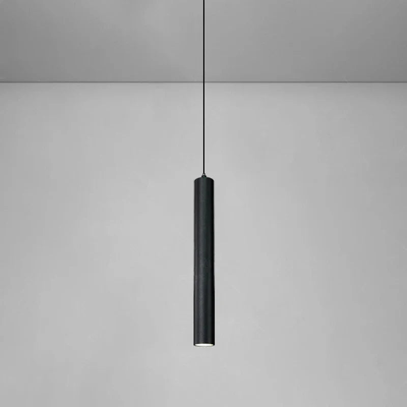 Suspension Tube Nordique Noir LED