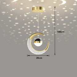 Suspension LED Lune et Étoile Féérique
