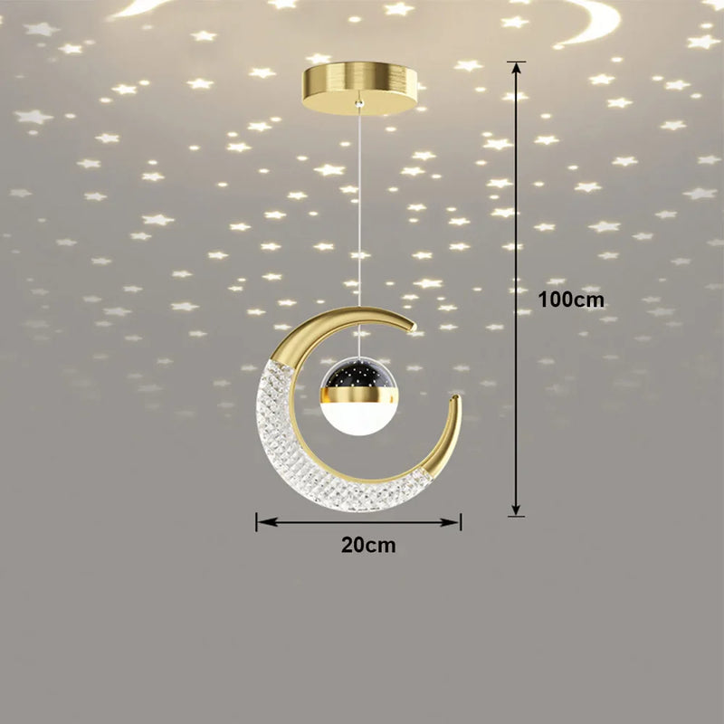 Suspension LED Lune et Étoile Féérique